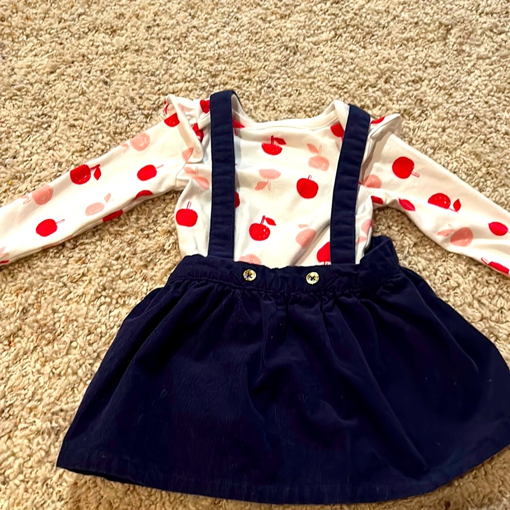 Apple, two piece baby girl outfit